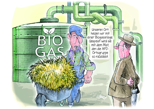 Cartoon: Biogasanlage (medium) by Ritter-Cartoons tagged biogasanlage