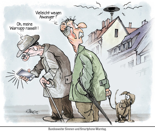 Cartoon: Bundesweiter Warntag (medium) by Ritter-Cartoons tagged warntag