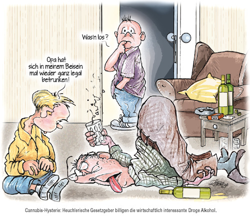 Cartoon: Cannabis Hysterie (medium) by Ritter-Cartoons tagged cannabis,hysterie