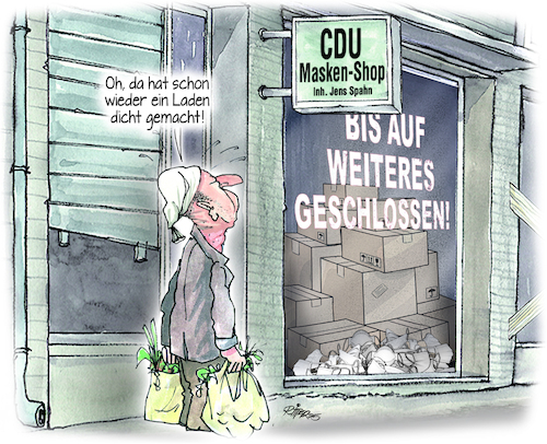 Cartoon: CDU Maskenskandal (medium) by Ritter-Cartoons tagged cdu,maskenskandal,jens,spahn,vetternwirtschaft,cdu,maskenskandal,jens,spahn,vetternwirtschaft