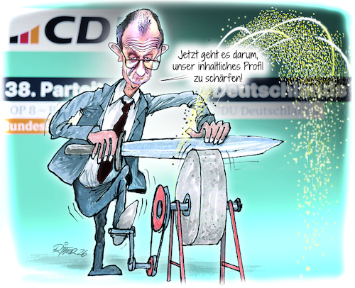 Cartoon: CDU Parteitag (medium) by Ritter-Cartoons tagged cdu,parteitag,merz,will,inhaltliches,profil,schärfen,presse,karikaturen,von,berthold,ritter,cartoons,cdu,parteitag,merz,will,inhaltliches,profil,schärfen,presse,karikaturen,von,berthold,ritter,cartoons