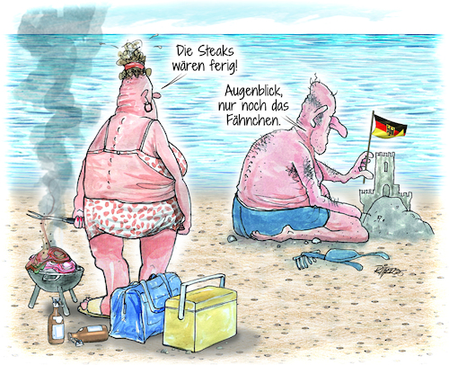 Cartoon: Deutsche Strandurlauber (medium) by Ritter-Cartoons tagged strandurlaub,strandurlaub