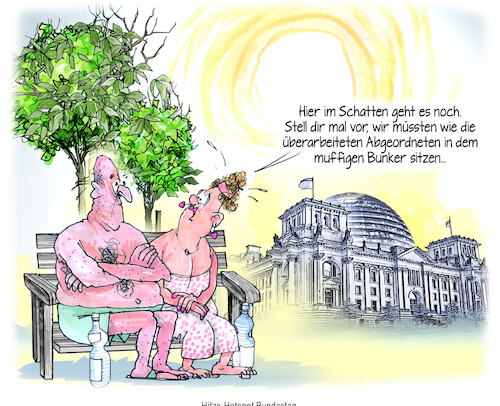 Cartoon: Hitzewelle (medium) by Ritter-Cartoons tagged wetter,hitzewelle,bundestag,abgeordnete,regierung,wetter,hitzewelle,bundestag,abgeordnete,regierung