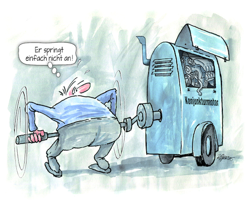 Cartoon: Konjunktur (medium) by Ritter-Cartoons tagged konjunkturmotor,konjunkturmotor
