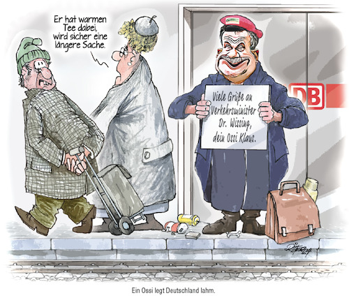 Cartoon: Meggabahnstreik (medium) by Ritter-Cartoons tagged meggabahnstreik