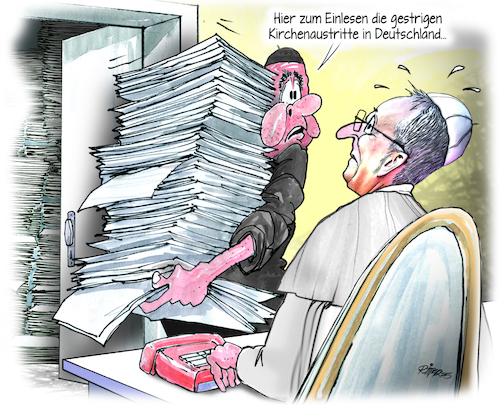 Cartoon: Neuer Papst (medium) by Ritter-Cartoons tagged kirchenaustritte,deutschland,kirchenaustritte,deutschland