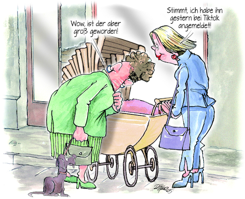 Cartoon: Soziale Medien (medium) by Ritter-Cartoons tagged tiktok,soziale,medien,kinder,eltern,tiktok,soziale,medien,kinder,eltern