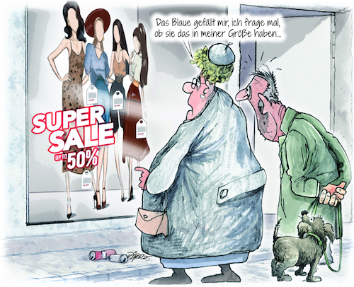 Cartoon: Super Sale (medium) by Ritter-Cartoons tagged shoppingtour,cartoon,pressekarikatur,berthold,ritter,karikatur,pressezeichnung,shoppingtour,cartoon,pressekarikatur,berthold,ritter,karikatur,pressezeichnung