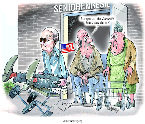 Cartoon: Vitaler Neuzugang (medium) by Ritter-Cartoons tagged joe,biden,joe,biden