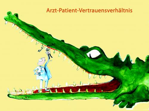 Cartoon: Arzt-Patient-Vertrauensverhältn (medium) by armella tagged arzt,patient,vertrauensverhältni