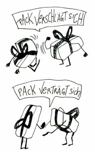 Cartoon: pack verschlaegt sich ... (medium) by armella tagged pack,verschlaegt,sich,vertraegt