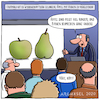 Cartoon: Äpfel und Birnen (small) by Arghxsel tagged wissenschaft,äpfel,birnen,vergleich,vortrag,universität,professor,biologie,botanik