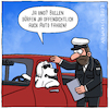 Cartoon: Hund am Steuer Bulle am Steuer (small) by Arghxsel tagged bulle,polizist,hund,auto,fahrerlaubnis,führerschein