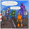 Cartoon: Roboter Bauarbeiter (small) by Arghxsel tagged roboter,maschinen,ki,bauarbeiten,glasfaser,computer,schaufel