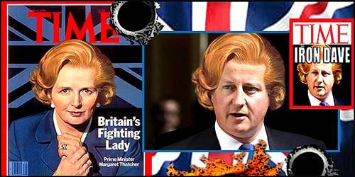 Cartoon: Iron Dave (medium) by bong-zeitung tagged gb,david,cameron,thatcher,london