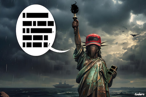 Cartoon: Die Welt sieht schwarz (medium) by MorituruS tagged missbrauchsskandal,jeffrey,epstein,files,akten,affäre,missbrauchsring,verbrechen,foto,us,präsident,donald,trump,veröffentlichten,verurteilter,sexualstraftraftäter,verfügbar,justizministerium,regeln,missachtung,gesetz,verstoß,schwärzung,persönlichkeitsrechte,hunderttausende,dokumente,freizugeben,autokratie,freie,meinungsäußerung,meinungsfreiheit,truth,social,diktatur,cartoon,karikatur,moriturus