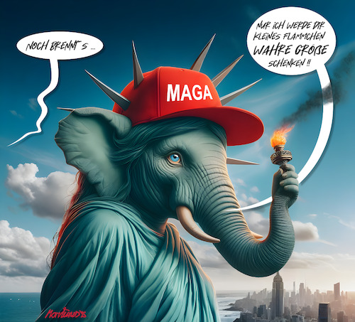 Cartoon: Letztes Flackern ... (medium) by MorituruS tagged usa,freiheit,zölle,zollpolitik,zollstreit,eskalation,republikaner,doge,fight,oligarchy,deprotationen,haiti,el,salvador,springfield,ohio,lady,liberty,freedom,resistance,demokraten,hands,off,milliardäre,billionaires,elon,musk,alexandria,ocasio,cortez,project,2025,präsident,donald,trump,bernie,sanders,cartoon,karikatur,moriturus