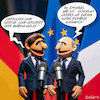 Cartoon: Das Tandem auf Schloss Meseberg (small) by MorituruS tagged macron,staatspräsident,scholz,bundeskanzler,spd,deutschland,frankreich,tandem,eu,deutsch,französischer,ministerrat,europa,europäisch,freundschaft,gemeinsame,ziele,zukunft,wachstum,investitionen,herausforderungen,kapitalmarktunion,europäischer,finanzmarkt,karikatur,cartoon,moriturus