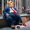 Cartoon: Hungerkünstler-Riesenbaby in NYC (small) by MorituruS tagged usa,trump,454,millionen,kein,geld,mehr,für,tycoon,steinreich,kaution,pleite,steuerhinterziehung,prozess,angeklagt,vermögenspfändung,new,york,justiz,vermögen,immobilienbesitz,rechtsanwalt,cartoon,karikatur,moriturus