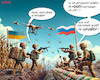 Cartoon: Moskau - 30 Minuten Waffenruhe (small) by MorituruS tagged moskau,russland,feuerpause,waffenruhe,kiew,ukraine,donezk,kremlchef,wladimir,putin,wolodymyr,selenskyj,präsident,drohnen,frontabschnitt,russische,ukrainische,armee,schwere,waffen,luftalarm,truppen,30,stunden,tage,diplomatische,lösung,krieg,cartoon,karikatur,moriturus