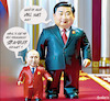 Cartoon: Ziemlich beste Freunde (small) by MorituruS tagged russland,wladimir,putin,fünfte,amtszeit,freundschaft,treffen,besuch,roter,teppich,einigkeit,engere,zusammenarbeit,kriegsverbrechen,china,xi,jinping,augenhöhe,großer,bruder,präsident,staatschef,erklärung,autokrat,diktator,diktatorenüberfall,angriff,ukraine,völkerrechtswidrig,krieg,sanktionen,abhängigkeit,handel,schulterschluss,westen,pompöser,empfang,karikatur,cartoon,moriturus