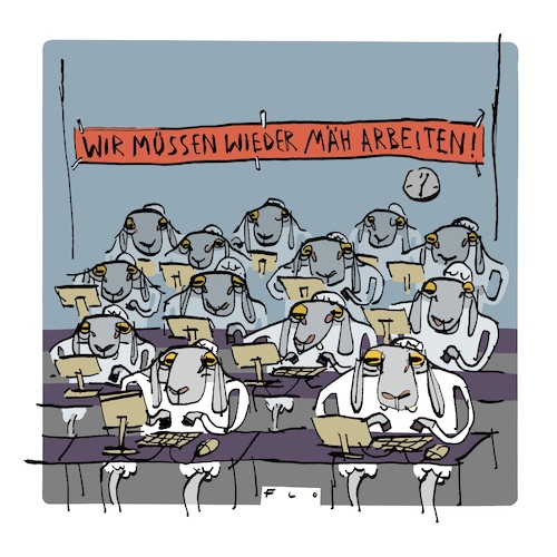 Cartoon: Mäh arbeiten (medium) by F L O tagged friedrich,merz,schafe,hirte,bundeskanzler,wirtschaft,mehrarbeit,mäh,arbeit,büro,überstunden,deutschland,faul,genz,worklifebalance,friedrich,merz,schafe,hirte,bundeskanzler,wirtschaft,mehrarbeit,mäh,arbeit,büro,überstunden,deutschland,faul,genz,worklifebalance