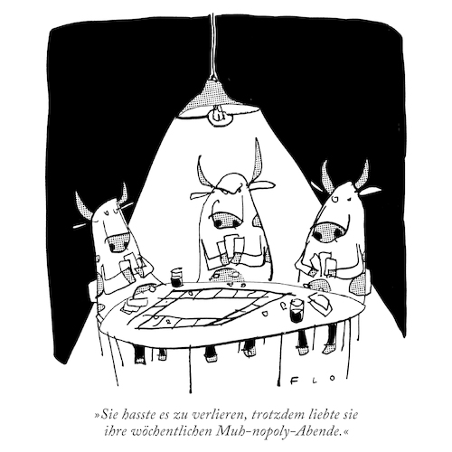 Cartoon: Muh-nopoly (medium) by F L O tagged kuh,kühe,brettspiele,monopoly,spieleabend,verlieren,gewinnen,muh,kuh,kühe,brettspiele,monopoly,spieleabend,verlieren,gewinnen,muh