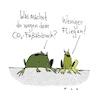 Cartoon: Fußabdruck (small) by F L O tagged frosch,frösche,fliegen,essen,co2,fußabdruck,umweltschutz,klimaveränderung,klimaerwärmung