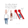 Cartoon: Hose rutscht (small) by F L O tagged hose,rutschen,spielplatz