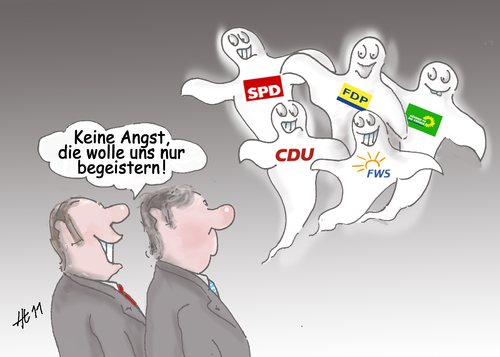 Cartoon: Sie wollen uns begeistern (medium) by Henrich tagged politik