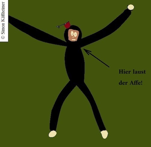 Cartoon: Wäre das auch geklärt oder klar (medium) by Flymon tagged affe,ape,zoologie