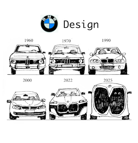 Cartoon: BMW Design (medium) by Rudissketchbook tagged auto,design,bmw,niere,aggressiv,fressen