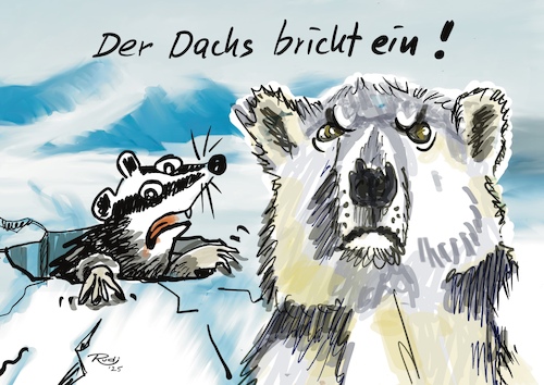 Cartoon: Der Dachs bricht ein! (medium) by Rudissketchbook tagged dax,börse,handel,zoll,zölle,welthandel,trump,usa,aktien,europa,kanada,china,asien,liberation,day