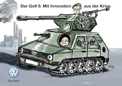 Cartoon: Der neue Golf 9 (medium) by Rudissketchbook tagged volkswagen,vw,golf,das,auto,autoindustrie,autokrise,die,neueste,idee,von,hoffnungsträger,pleite,konzern,innovation