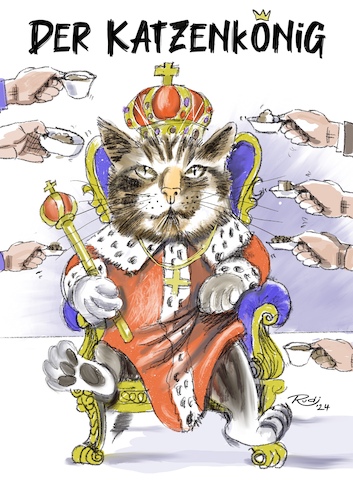 Cartoon: Katze (medium) by Rudissketchbook tagged katze,könig,fressen