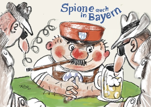 Cartoon: Russische Spione (medium) by Rudissketchbook tagged spion,bayern,russland,grafenwöhr