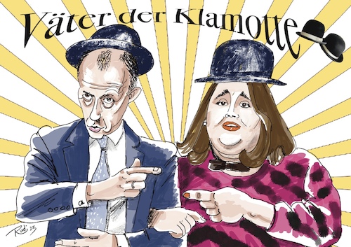 Cartoon: Väter der Klamotte (medium) by Rudissketchbook tagged merz,cdu,ricarda,lang,die,grünen