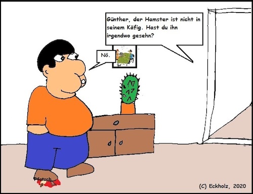 Cartoon: Ausgebüchst... (medium) by Sven1978 tagged hamster,fettwanst,übergewicht,fettelibigkeit,adipositas,mann,familie,tod,zermatschen