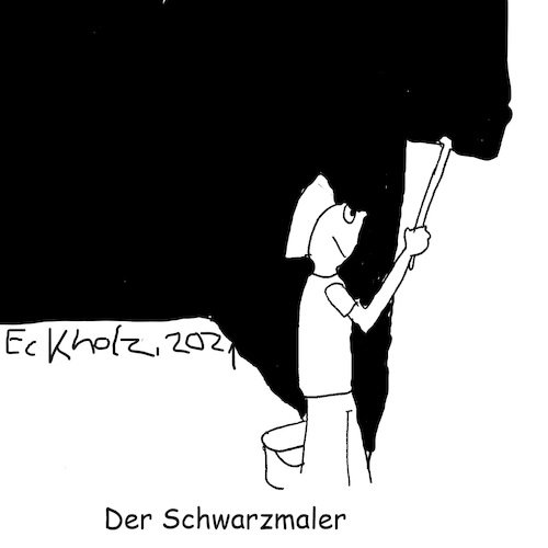 Cartoon: Der Schwarzmaler... (medium) by Sven1978 tagged schwarzmaler