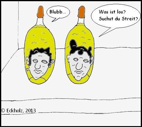 Cartoon: Der Streitsucher. (medium) by Sven1978 tagged streitsucher,köpfe,provokateur