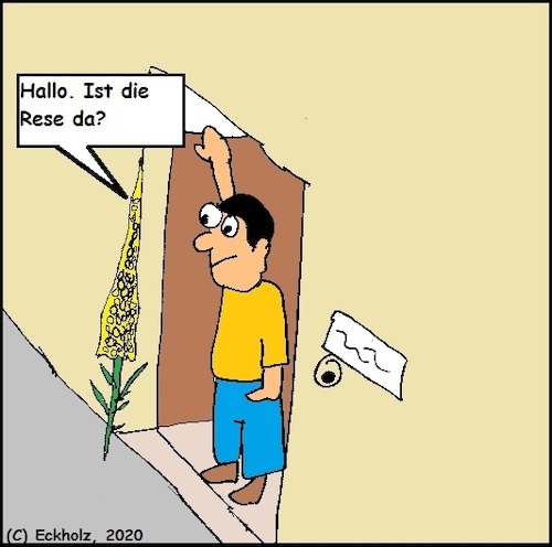 Cartoon: Ist die Reese da? (medium) by Sven1978 tagged reese,reseda,wortspiel,sprache