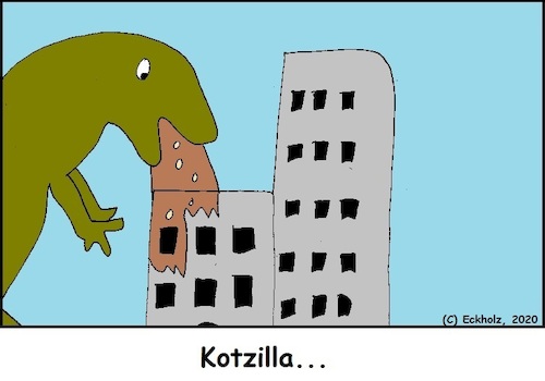 Cartoon: Kotzilla... (medium) by Sven1978 tagged godzilla,kotzilla,persiflage,parodie,filmmonster,monster,kotzen