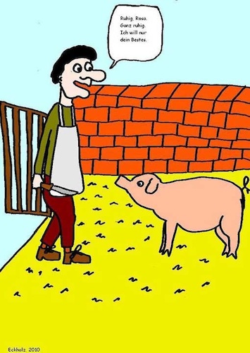 Cartoon: Nur das Beste... (medium) by Sven1978 tagged tierhaltung,landwirtschaft,schwein,schlachten,bauer,ernährung,gesellschaft,fleischerzeugung