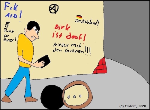 Cartoon: Ohne Worte (medium) by Sven1978 tagged loch,gully,handy,smartphone,mann,gesellschaft,unachtsamkeit