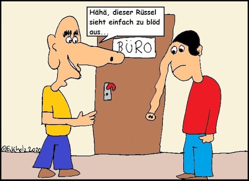 Cartoon: Rüssel... (medium) by Sven1978 tagged spott,mobbing,rüssel,hässlichkeit,männer,gesellschaft