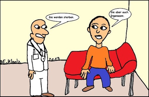 Cartoon: Sie werden sterben. (medium) by Sven1978 tagged sterben,arzt,patient,männer,krankheit,gesundheit