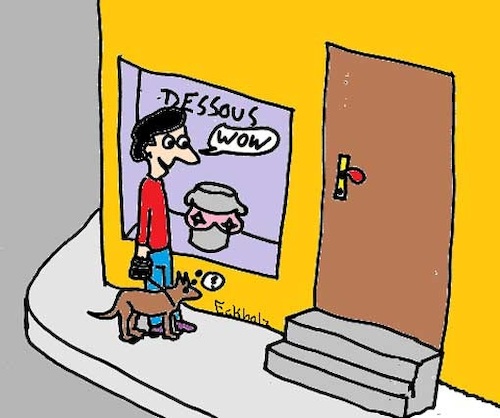 Cartoon: Wow... (medium) by Sven1978 tagged wow,hund,dessours,mann,spaziergang