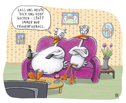 Cartoon: Frauenfußball (medium) by Rebecca-Meyer tagged frauenfußball,gänse,sofa,fernsehabend,cartoon,dick,und,doof,ironie,partnerschaft,fernsehkritik,geschlechterrollen,sportsatire,gesellschaftskritik,fußballklischees,mimik,gänsepaare,wortwitz,absurdität,alltagshumor,streitgespräch,spruchreif,couchpotato,fernsehlust,cartoonidee,missverständnis,cartoonpointen,frauenfußball,gänse,sofa,fernsehabend,cartoon,dick,und,doof,ironie,partnerschaft,fernsehkritik,geschlechterrollen,sportsatire,gesellschaftskritik,fußballklischees,mimik,gänsepaare,wortwitz,absurdität,alltagshumor,streitgespräch,spruchreif,couchpotato,fernsehlust,cartoonidee,missverständnis,cartoonpointen