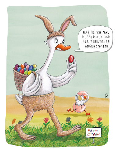 Cartoon: Frohe Ostern (medium) by Rebecca-Meyer tagged türsteher,gans,ostern,osterhase,witzig,comedy,relatable,alltag,jobfrust,fail,wtf,süß,absurd,tiere,verkleidung,eier,spaß,trending,lachen,hasenkostüm,hühnereier,ironie,selbstzweifel,schlappohren,gänsecatroon,türsteher,gans,ostern,osterhase,witzig,comedy,relatable,alltag,jobfrust,fail,wtf,süß,absurd,tiere,verkleidung,eier,spaß,trending,lachen,hasenkostüm,hühnereier,ironie,selbstzweifel,schlappohren,gänsecatroon