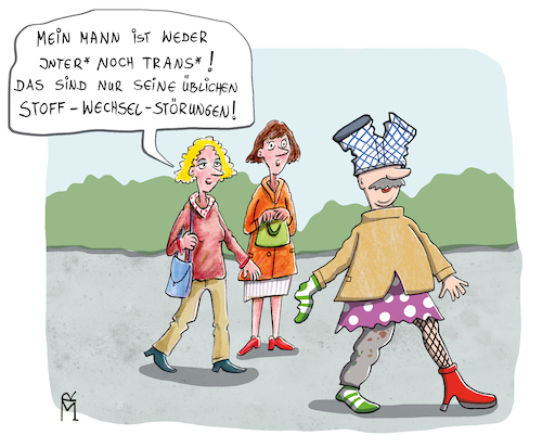 Cartoon: Stoffwechselstörungen (medium) by Rebecca-Meyer tagged stoffwechselstörungen,mann,frau,wortspiel,humor,witzig,stoffwechsel,regulationsvorgänge,krankhaft,verändert,angeborene,erworbenen,störung,genetisch,stoffwechselerkrankung,enzymdefekte,erneuerung,zellen,diffusen,symptomen,beschwerden,intergeschlechtliche,männlichen,und,weiblichen,körpern,transgeschlechtlich,transsexuell,intergeschlechtlich,intergeschlechtlichkeit,intersexuell,intersexualität,stoffwechselstörungen,mann,frau,wortspiel,humor,witzig,stoffwechsel,regulationsvorgänge,krankhaft,verändert,angeborene,erworbenen,störung,genetisch,stoffwechselerkrankung,enzymdefekte,erneuerung,zellen,diffusen,symptomen,beschwerden,intergeschlechtliche,männlichen,und,weiblichen,körpern,transgeschlechtlich,transsexuell,intergeschlechtlich,intergeschlechtlichkeit,intersexuell,intersexualität,lgtbqi